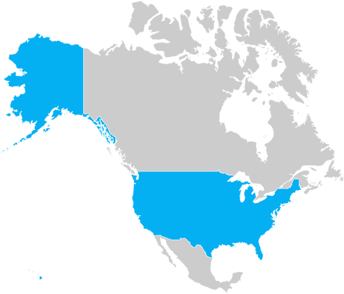 Map of United States of America (USA)